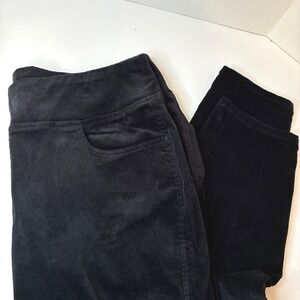 Belle by Kim Gravel Velvet Black Corduroy Pull On Pants Size 16 Party Festive